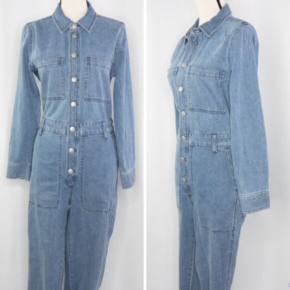 Madewell Denim Relaxed Coverall Jumpsuit in Glenroy Wash, NWT, size S - Picture 2 of 16